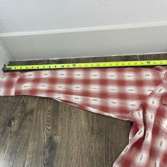 Wrangler Retro Premium Mens Long Sleeve Red Plaid Snap Button Western Shirt L - Picture 11 of 11